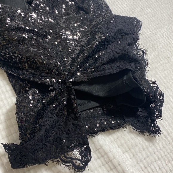 WILD FABLE Sequin Slip dress BLACK color spaghetti straps Size M - Picture 13 of 16